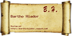 Bartho Hiador névjegykártya